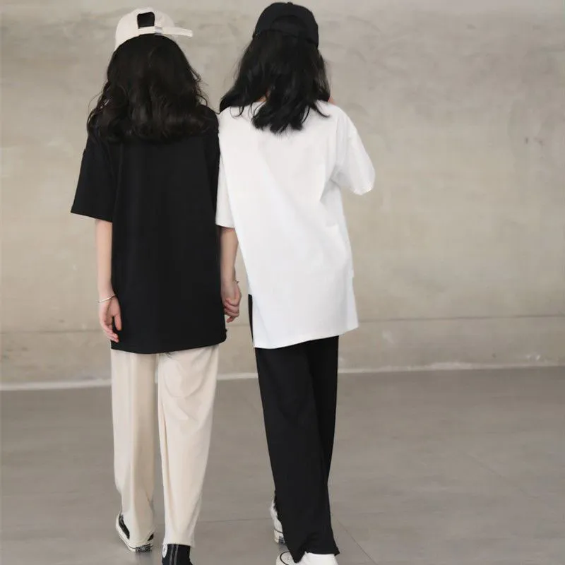 【120-170】セットアップ 無地 カジュアル シンプル 半袖 ワイドパンツ 女の子