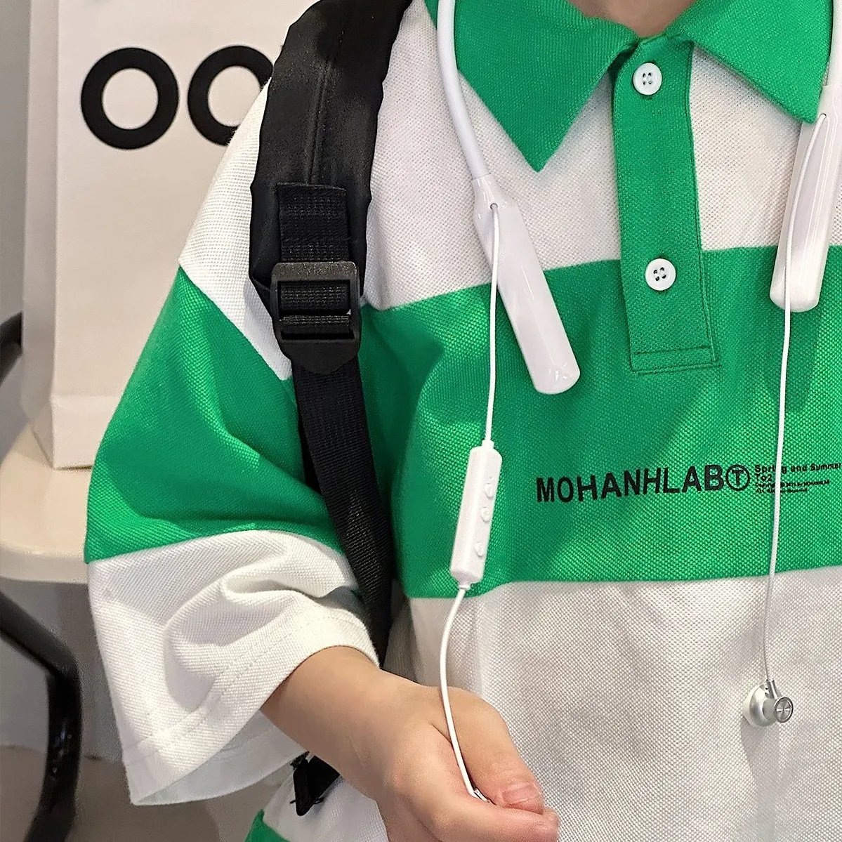 【120-160cm】大活躍 ファッション 定番 配色 ボーダー キッズ 男の子 夏用 POLO トップス