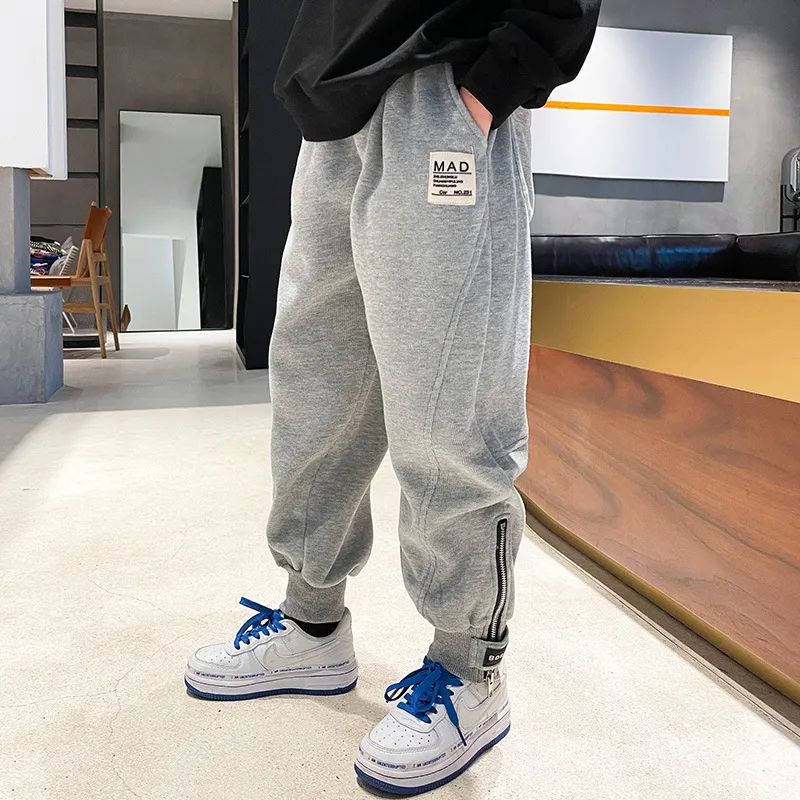 【110-170】2色展開レギュラーウエストファスナーカジュアルパンツ男の子ボトムス