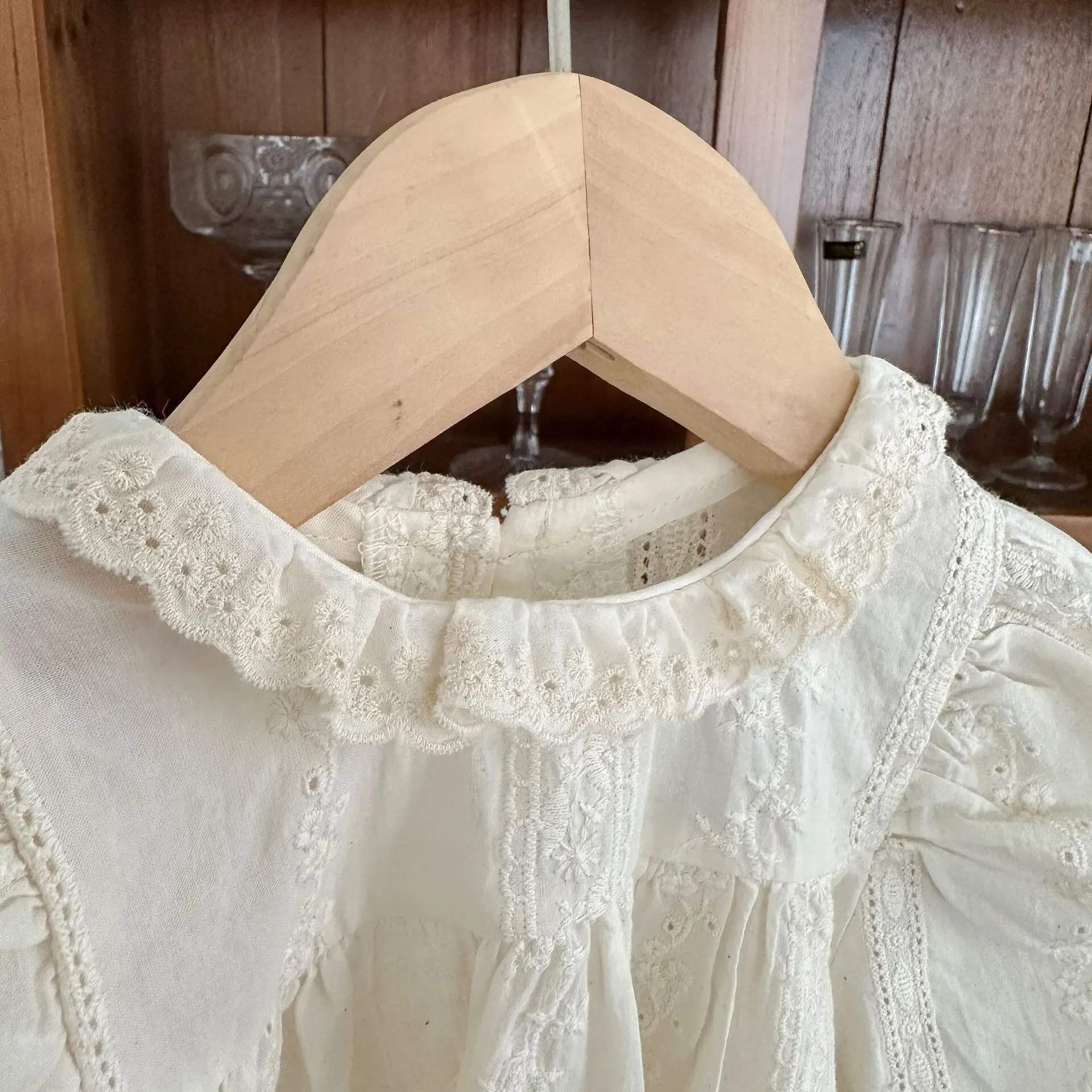 【80-140cm】春新作 品質満点 パフスリーブ レース ワンピース