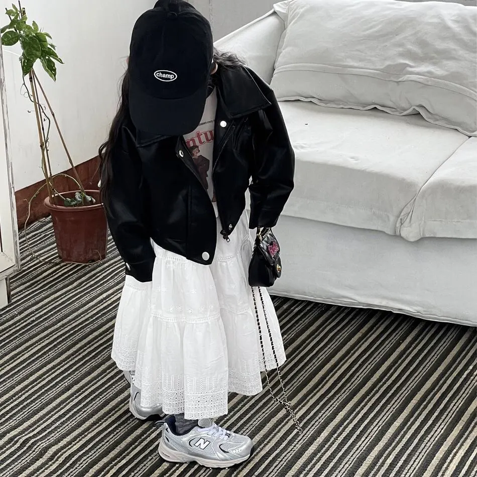 【90-140cm】フレンチ レトロ レース 刺繍 Aライン スカート