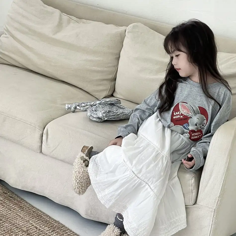 【90-140cm】フレンチ レトロ レース 刺繍 Aライン スカート