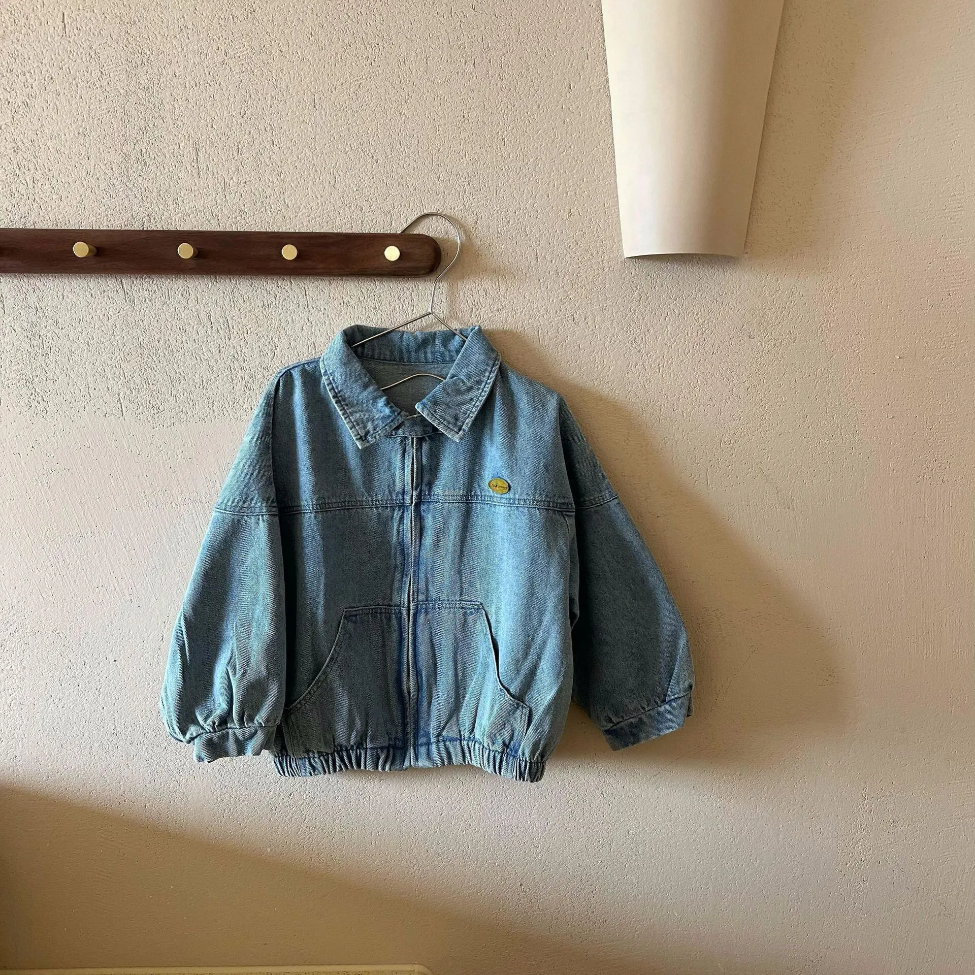 【80-140cm】春新作 レトロ ウォッシュ デニム ジャケット