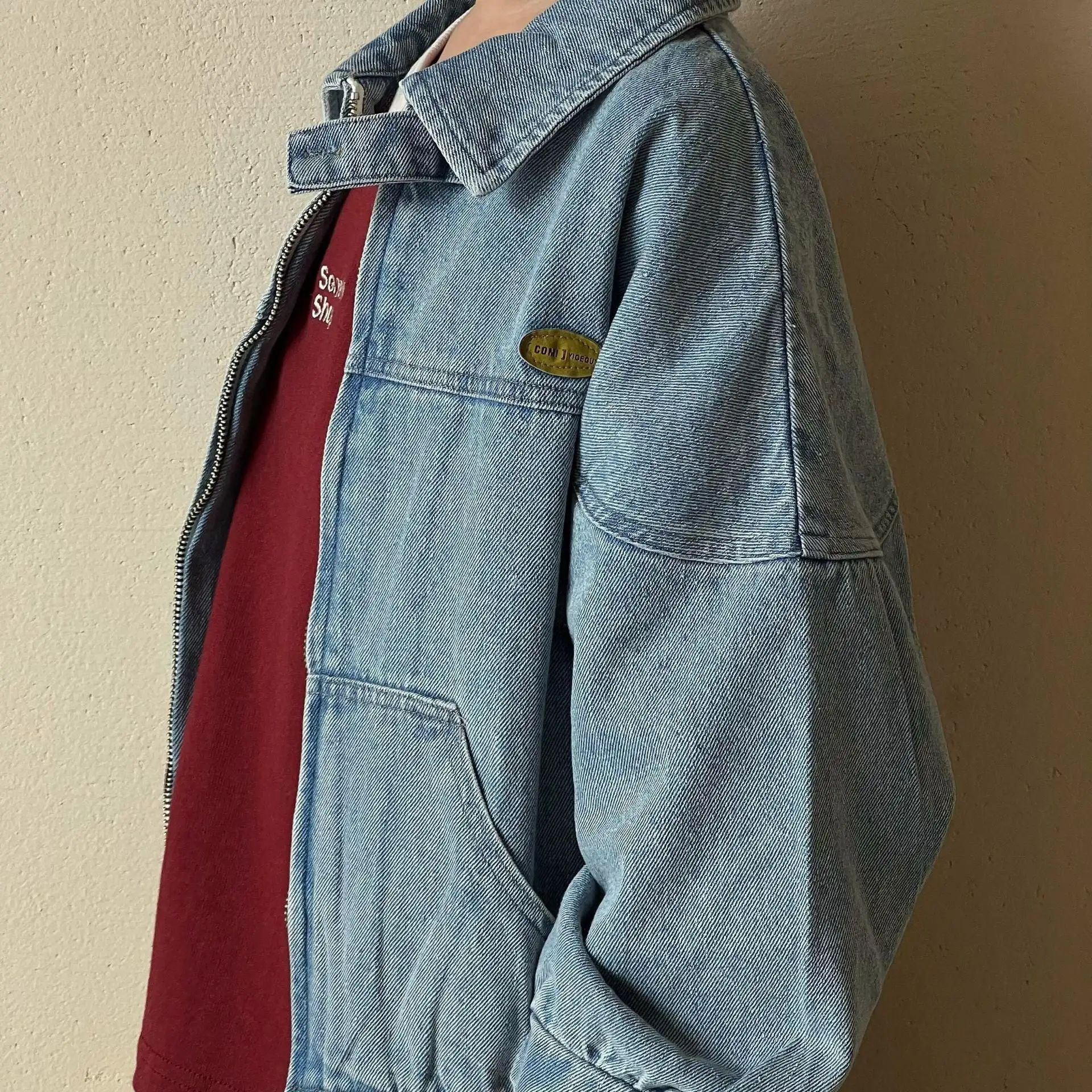 【80-140cm】春新作 レトロ ウォッシュ デニム ジャケット