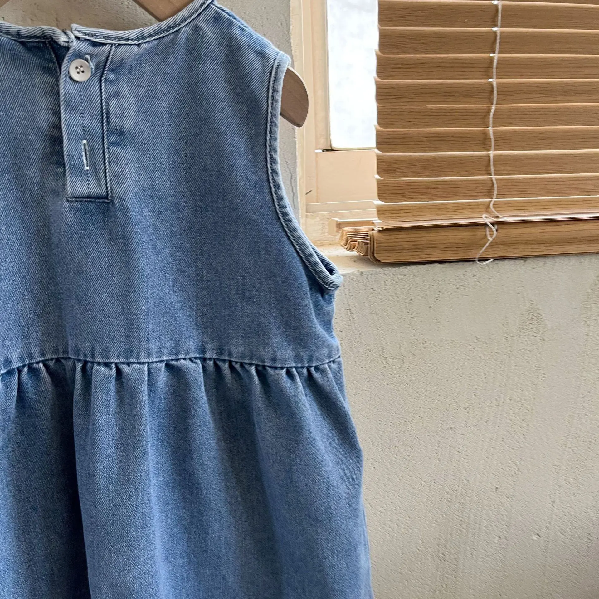 【80-150cm】春新作 ポケット付き ノースリーブ ワンピース