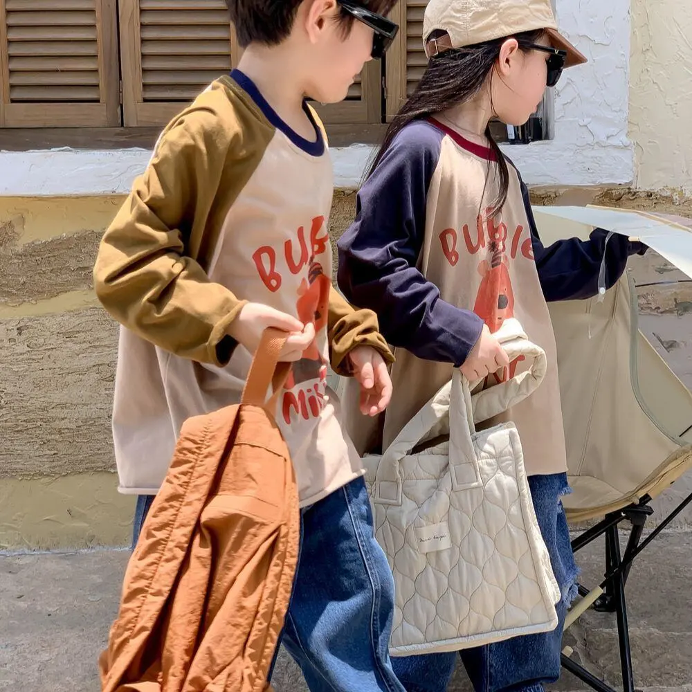 【90-150cm】春新作 ラウンドネック カジュアル Ｔシャツ