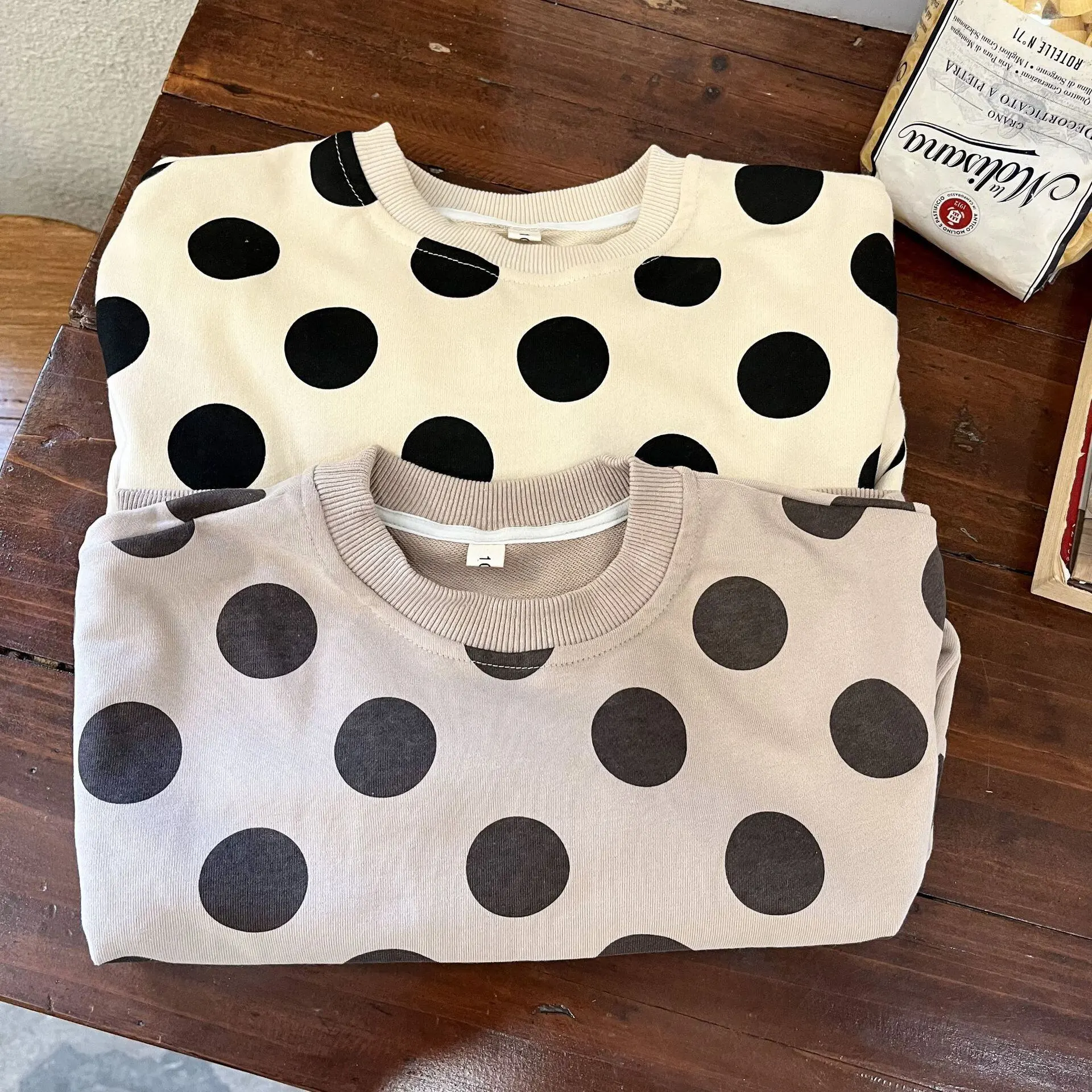 【80-150cm】春新作 カジュアル 水玉 トレーナー