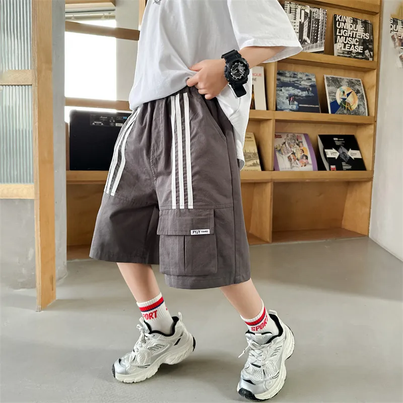 【120-170cm】絶対欲しい ストライプ柄 カジュアル スポーツ ショートパンツ 男の子 かっこいい ボトムス