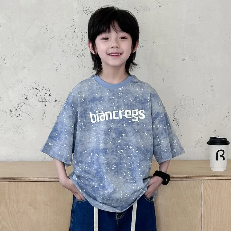 【120-170cm】目を奪われる 人気新作 アルファベット 半袖 男の子 Tシャツ トップス