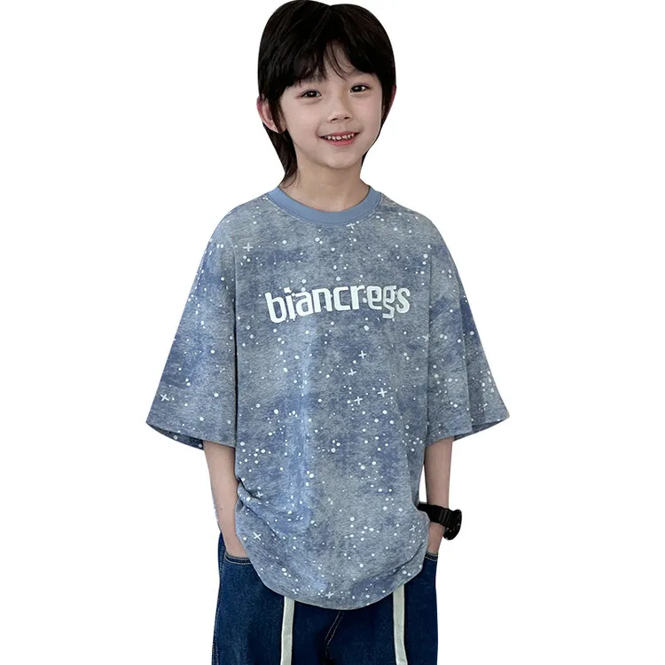 【120-170cm】目を奪われる 人気新作 アルファベット 半袖 男の子 Tシャツ トップス