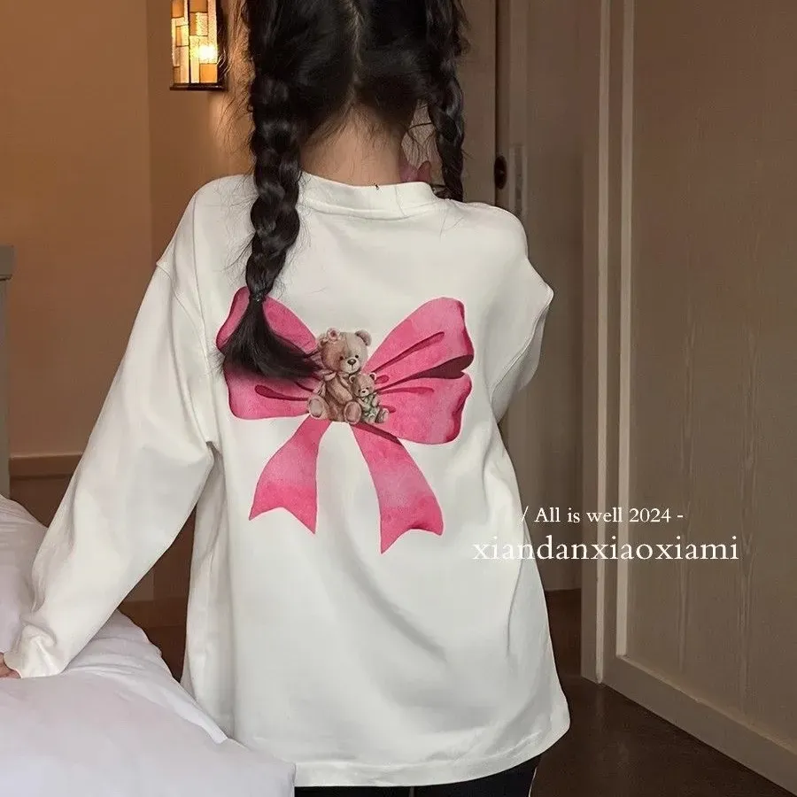 【100-160cm】特別なデザイン 存在感アップ カジュアル おしゃれ ファッション 女の子 長袖 Ｔシャツ