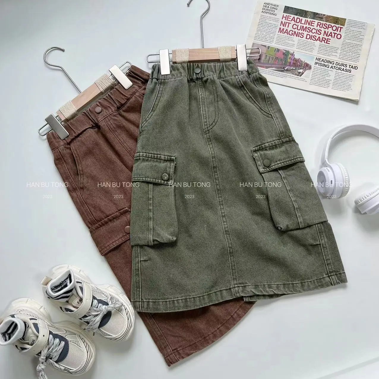 【120-170cm】特別なデザイン  個性  合わせやすい  カジュアル  おしゃれ  女の子  デニム  スカート