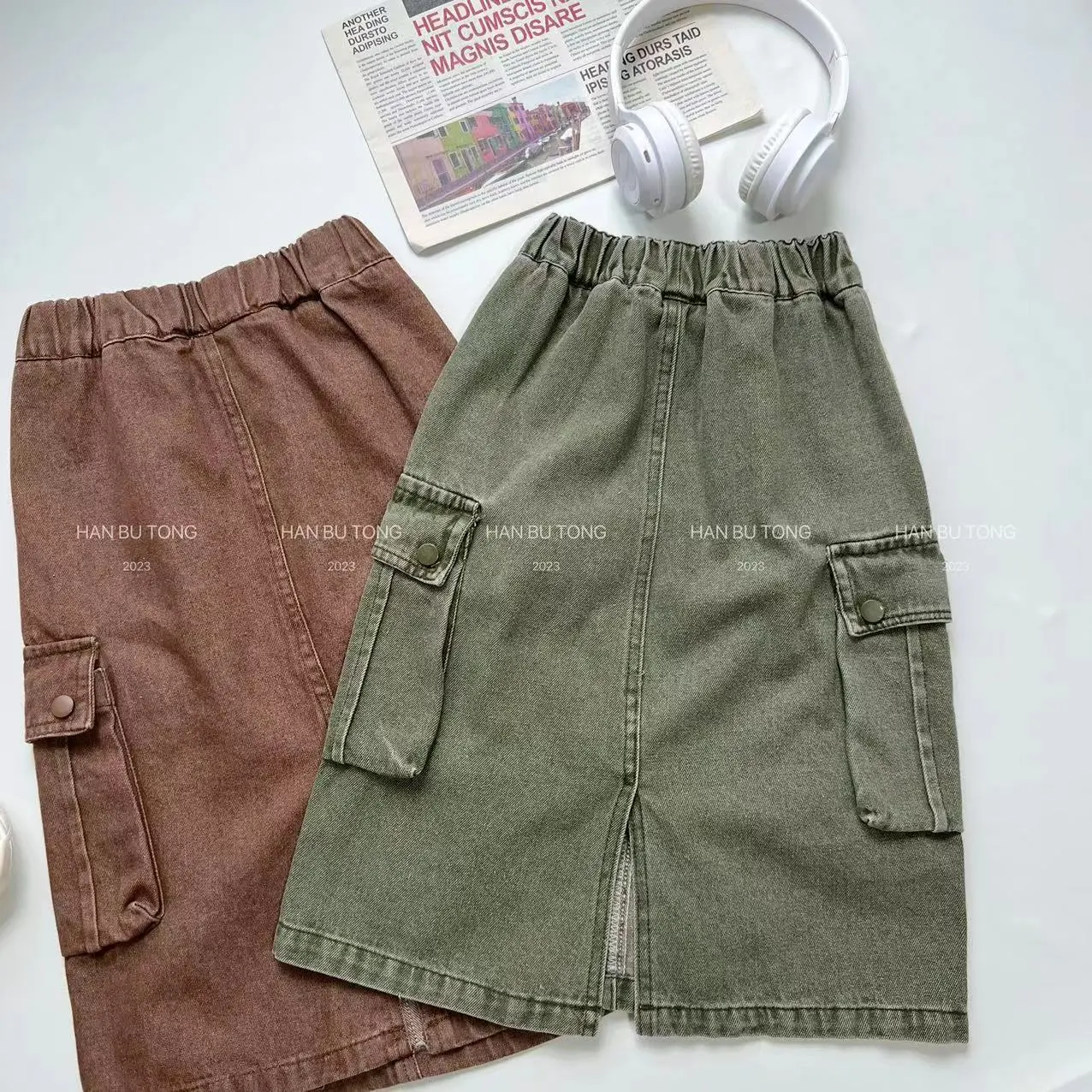 【120-170cm】特別なデザイン  個性  合わせやすい  カジュアル  おしゃれ  女の子  デニム  スカート