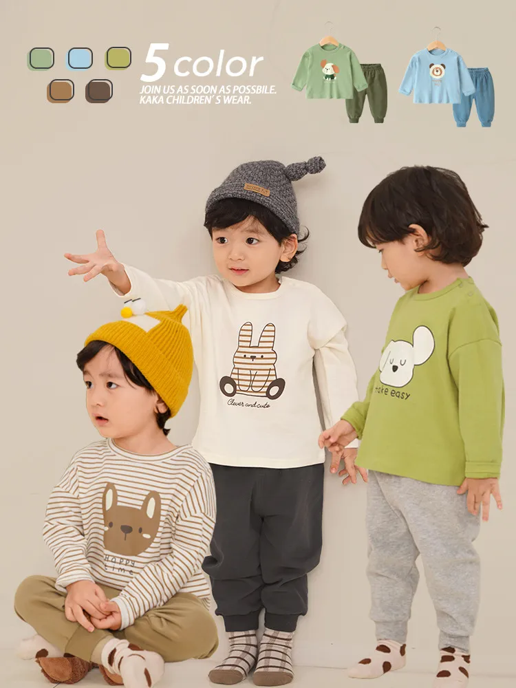 【73-120cm】絶対流行  秋新作  可愛い カートゥーン 肌に優しい 多色選べる  男の子 パジャマ
