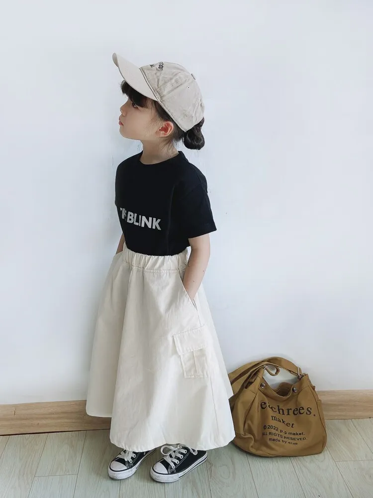 【100-150cm】おすすめ 大人気  合わせやすい  カジュアル  ナチュラル  大振裾  おしゃれ  女の子  スカート