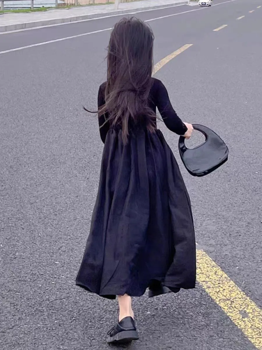 【110-170cm】超人気商品  おしゃれ  カジュアル  モード  きれいめ  女の子  長袖 ワンピース