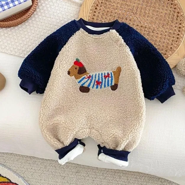 【59-100cm】人気上昇中 超かわいい 配色 切り替え カートゥーン ベビー服 赤ちゃん 女の子 男の子 秋冬 ロンパース