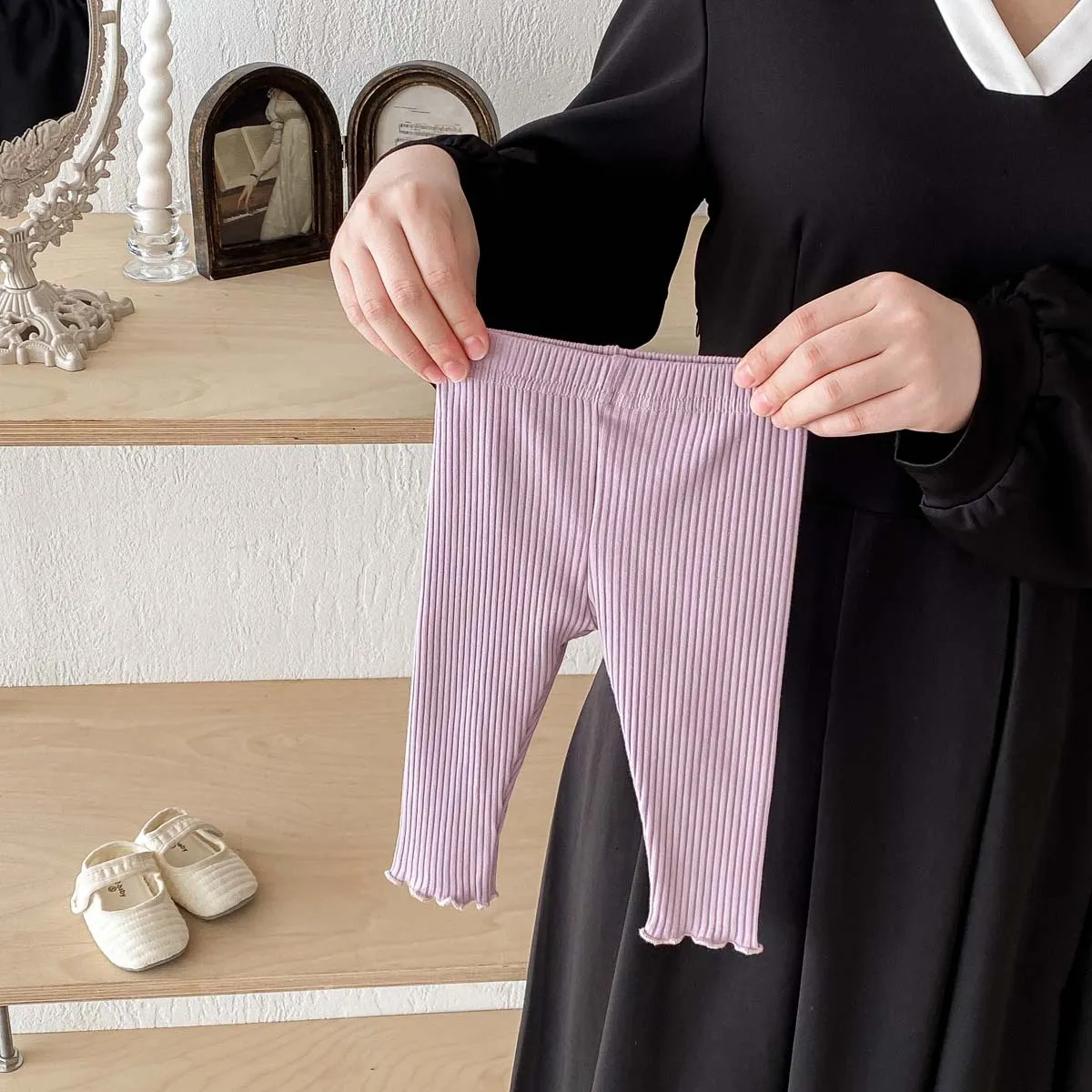 【66-100cm】4色選べる着回し力抜群 無地 シンプル カジュアル 春秋 女の子 ベビー服 ボトムス