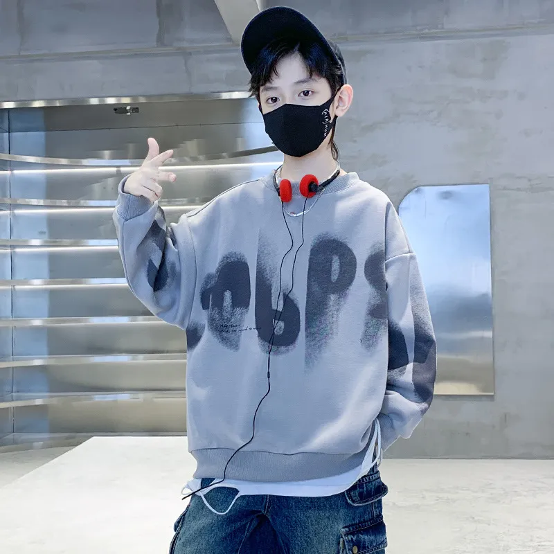 【120-170cm】2色選べる 見逃し厳禁  定番 ファッション アルファベット キッズ 男の子 パーカー トップス