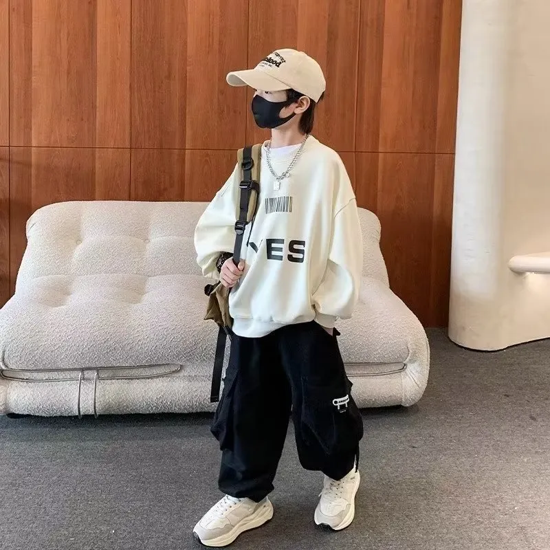 100-170 定番シンプル 秋冬 男の子 子供服 キッズ ジュニア 裏起毛 厚手 プリント カジュアル トップス トレーナー スウェット