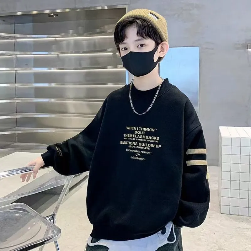 110-160 超人気 秋冬 男の子 子供服 キッズ ジュニア 配色 アルファベット カジュアル トップス トレーナー スウェット