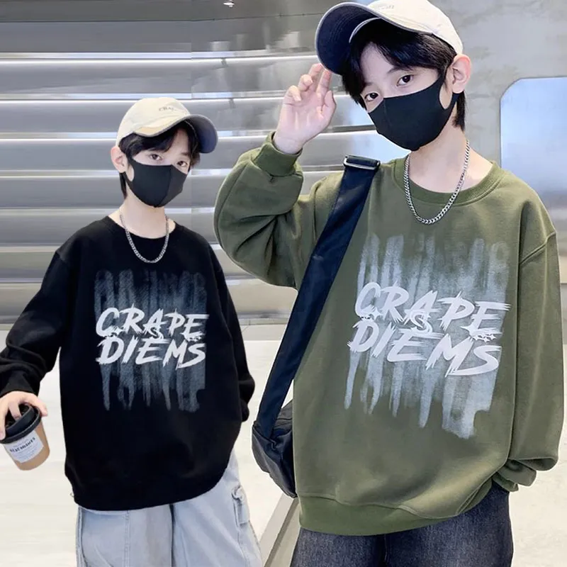 110-170 着回し力抜群 春秋 男の子 子供服 キッズ ジュニア プリント シンプル カジュアル トップス トレーナー スウェット