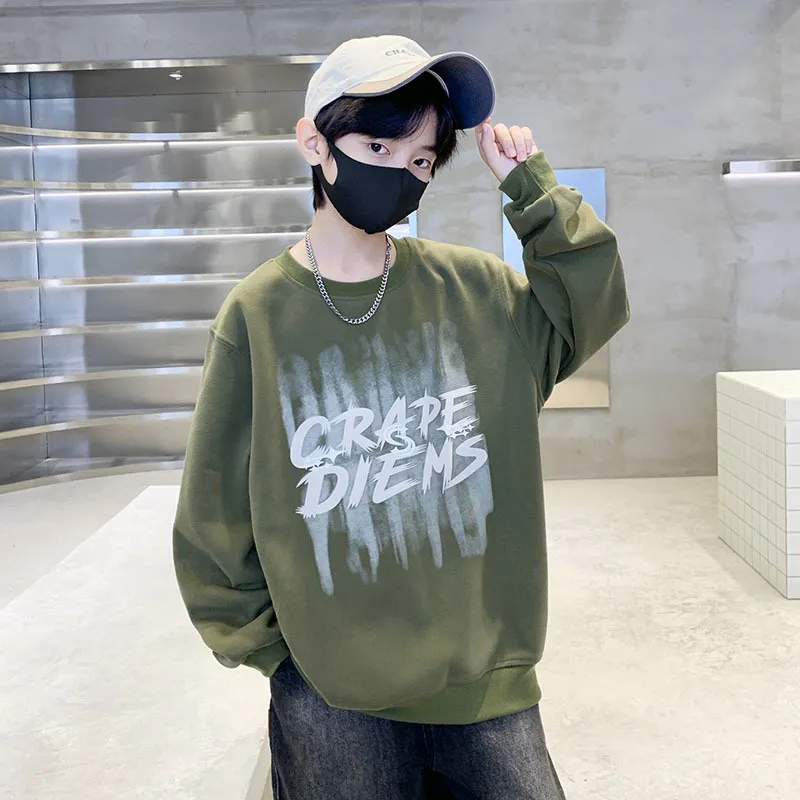 110-170 着回し力抜群 春秋 男の子 子供服 キッズ ジュニア プリント シンプル カジュアル トップス トレーナー スウェット