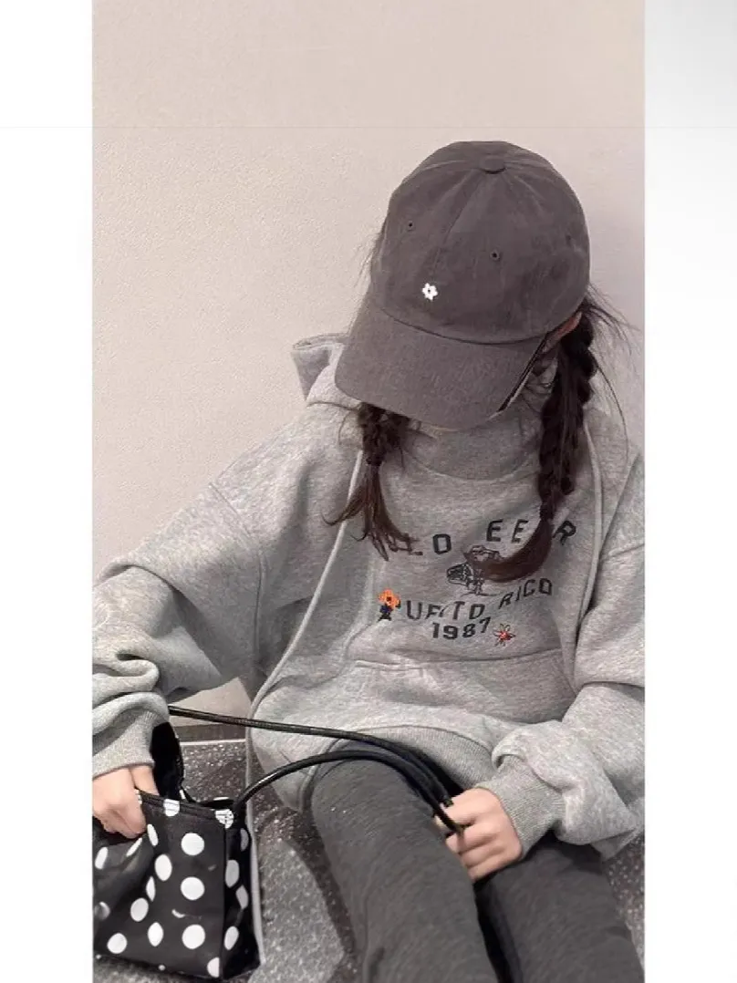 【110-170cm】パーカー シンプル 女の子 フード付き 定番 ディリー アルファベット トップス