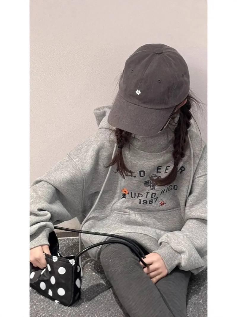 【110-170cm】パーカー シンプル 女の子 フード付き 定番 ディリー アルファベット トップス