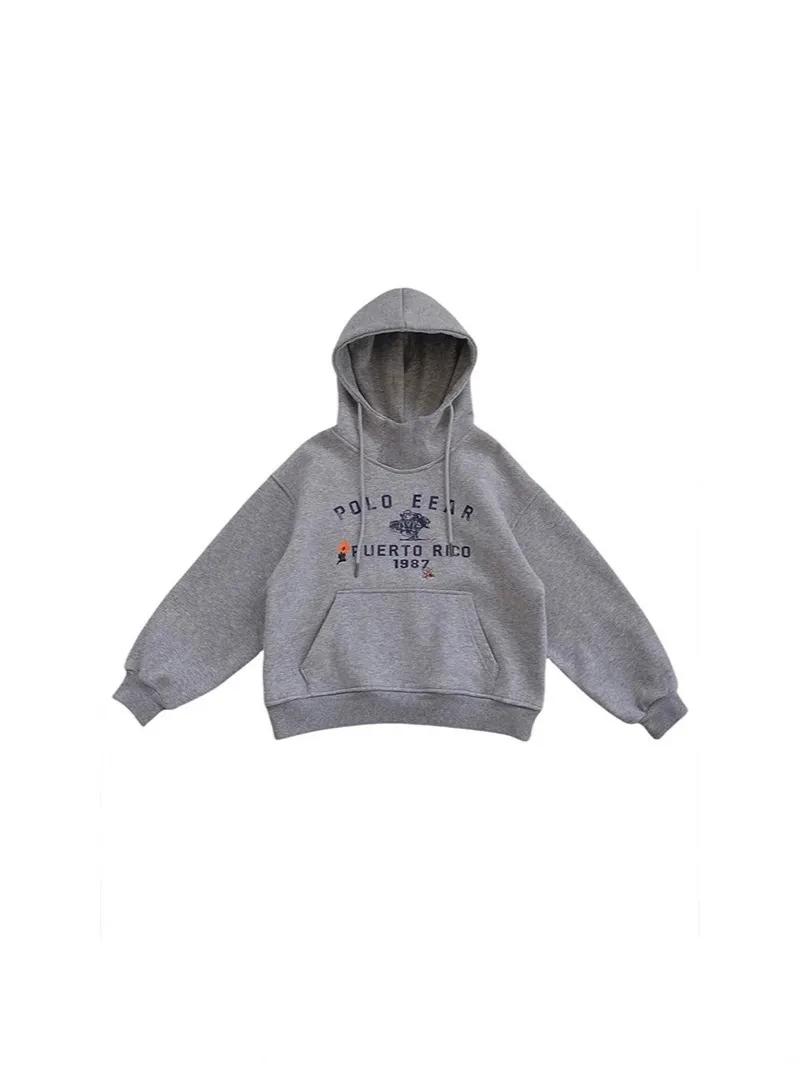 【110-170cm】パーカー シンプル 女の子 フード付き 定番 ディリー アルファベット トップス