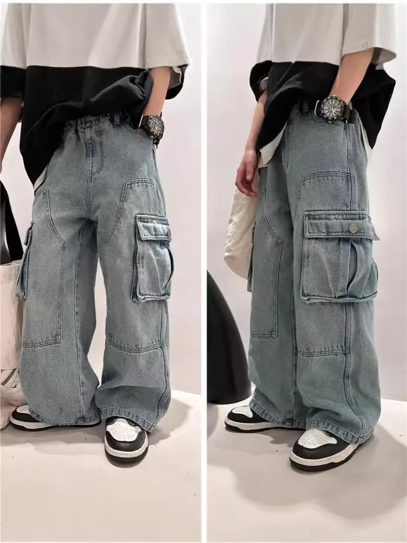 【120-170cm】デニムパンツ 女の子 おしゃれ シンプル 定番 トレンド カジュアルパンツ