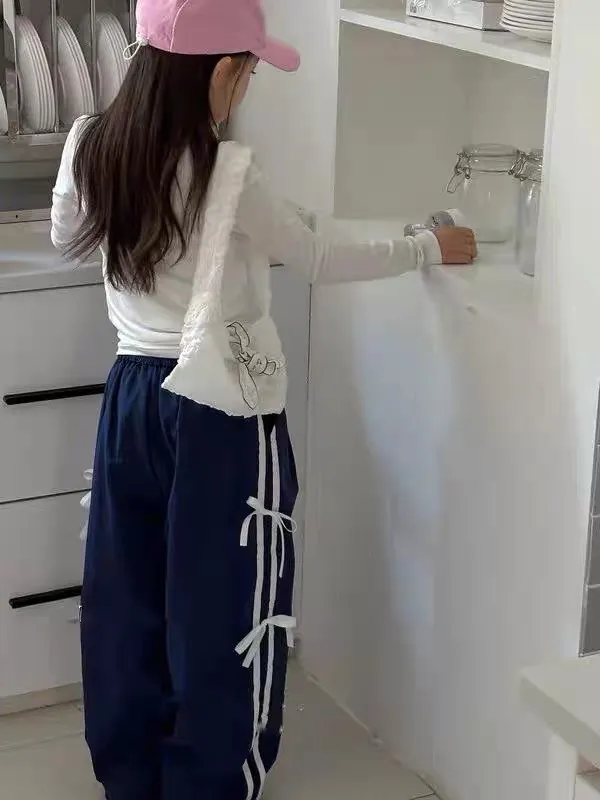 【120-170cm】今季大注目 おしゃれ 女の子 履きやすい カジュアル 合わせやすい ボウタイ 長ズボン