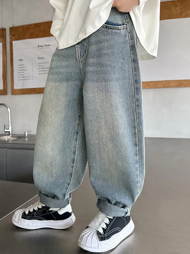 【120-170cm】絶対後悔しない 刺繍 合わせやすい クール 動きやすい 男の子 デニムパンツ