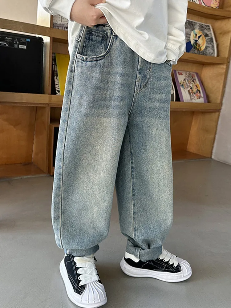 【120-170cm】絶対後悔しない 刺繍 合わせやすい クール 動きやすい 男の子 デニムパンツ