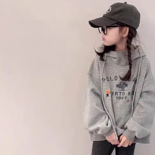 【110-170cm】パーカー シンプル 女の子 フード付き 定番 ディリー アルファベット トップス