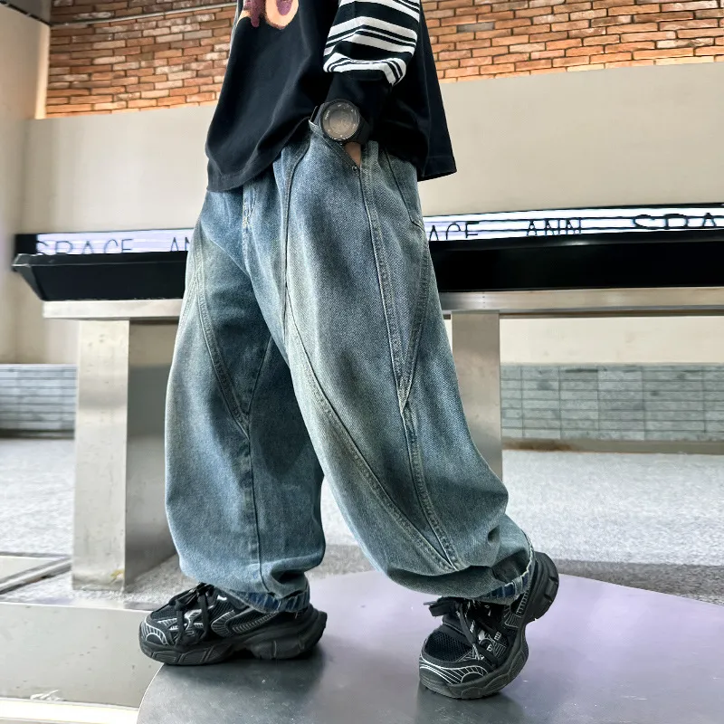 【120-170cm】人気爆発中 ファッション カジュアル オーバーサイズ  男の子 デニム パンツ