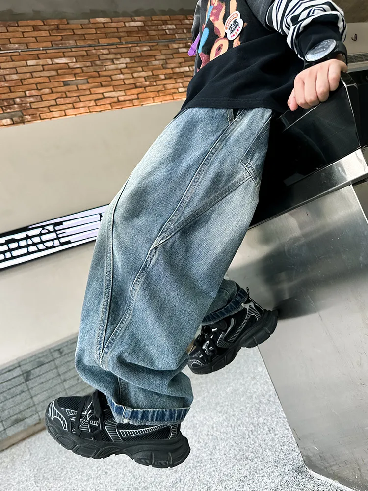 【120-170cm】人気爆発中 ファッション カジュアル オーバーサイズ  男の子 デニム パンツ