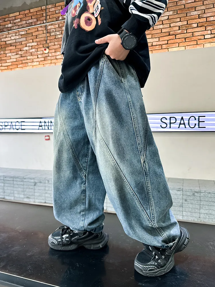【120-170cm】人気爆発中 ファッション カジュアル オーバーサイズ  男の子 デニム パンツ