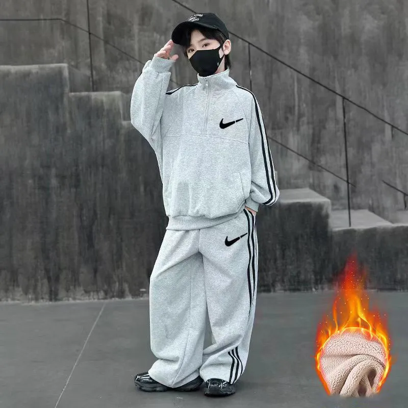 【120-170cm】大好評 カジュアル 合わせやすい トレンド カッコイイ トップス+長ズボン セットアップ