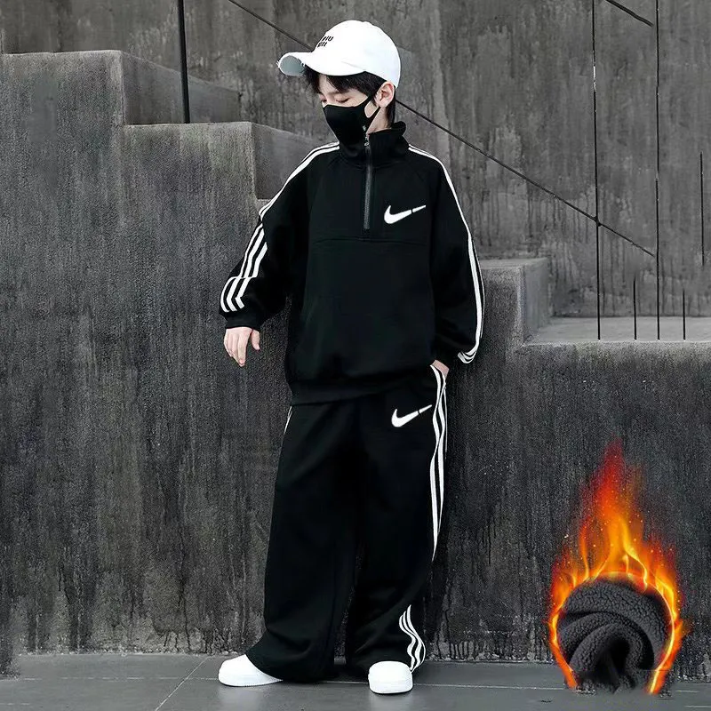 【120-170cm】大好評 カジュアル 合わせやすい トレンド カッコイイ トップス+長ズボン セットアップ