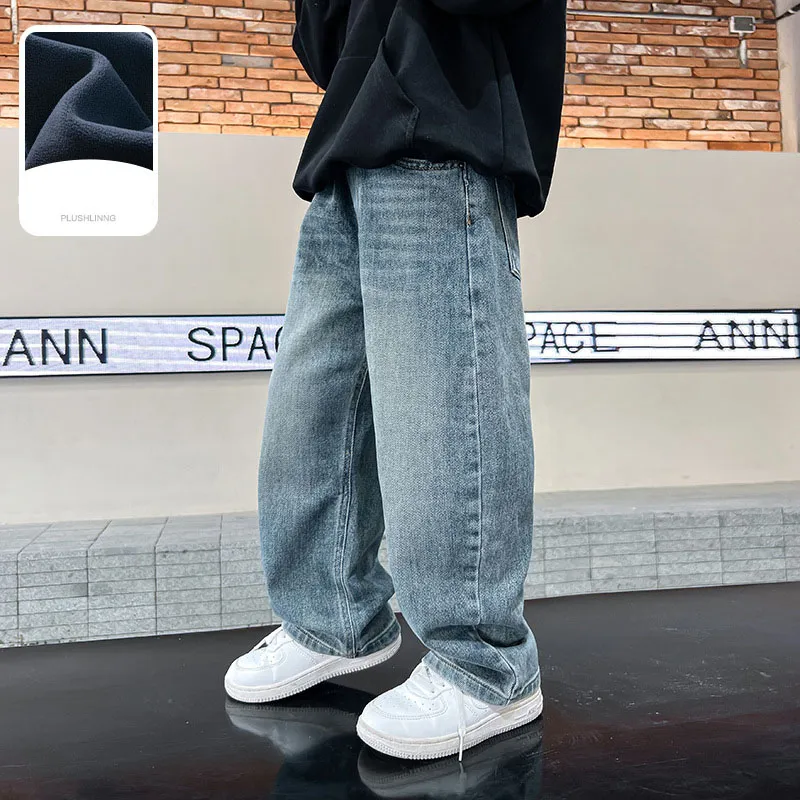 【110-170cm】よく売れる カジュアル ルーズ 合わせやすい トレンド 人気 デニムパンツ