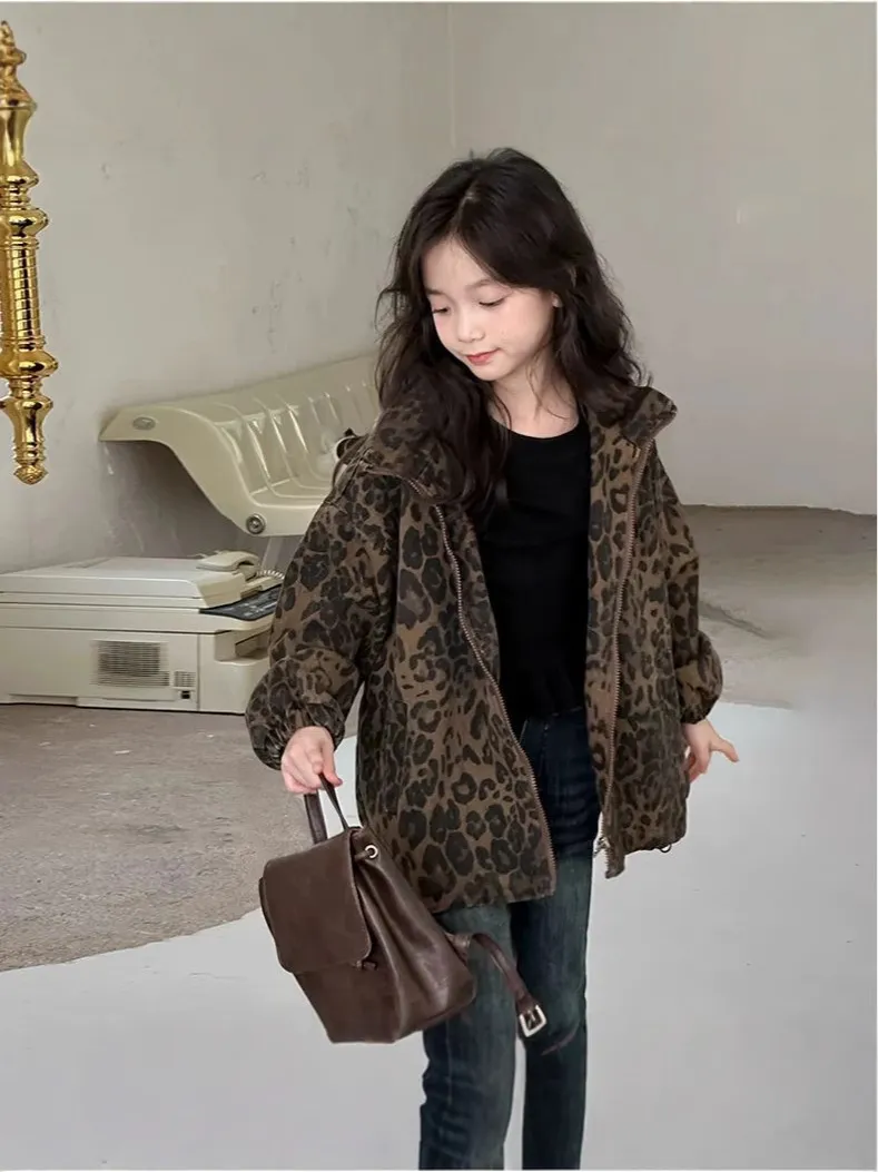 【120-170cm】よく売れる レオパード カジュアル 定番 合わせやすい おしゃれ ジャケット