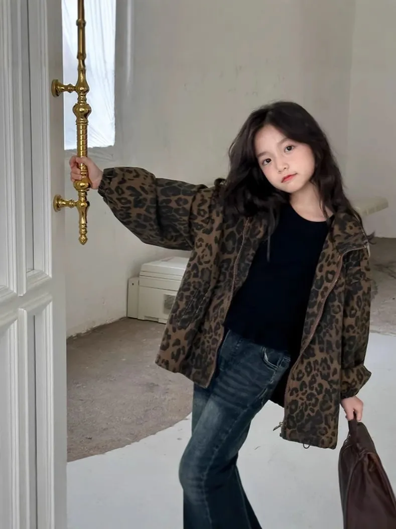 【120-170cm】よく売れる レオパード カジュアル 定番 合わせやすい おしゃれ ジャケット