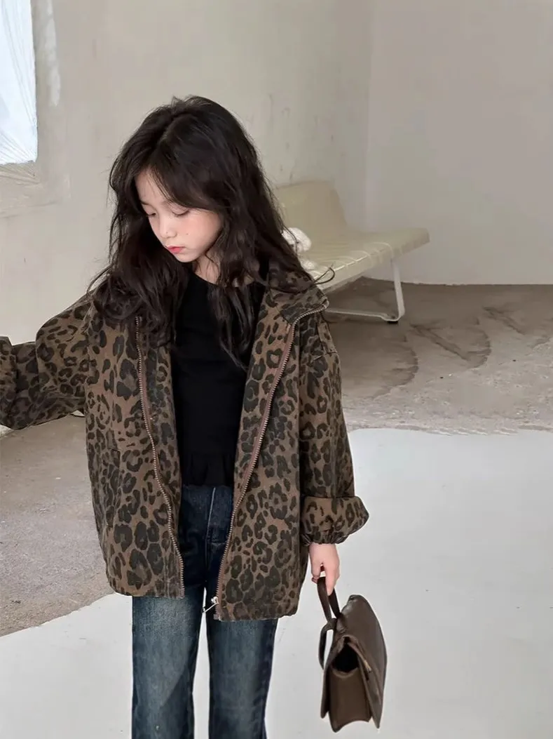 【120-170cm】よく売れる レオパード カジュアル 定番 合わせやすい おしゃれ ジャケット