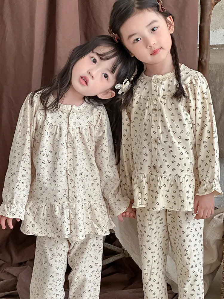 【110-170cm】人気上昇中 シンプル 着心地良い 花柄 女の子 ルームウェア