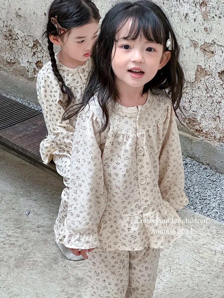 【110-170cm】人気上昇中 シンプル 着心地良い 花柄 女の子 ルームウェア