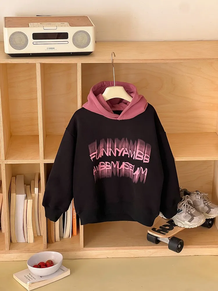 【90-160cm】着回し力抜群 大人気 カジュアル クール アルファベット 男の子 フード付き パーカー