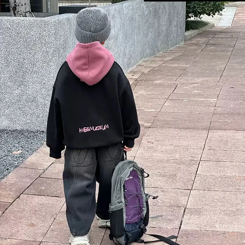 【90-160cm】着回し力抜群 大人気 カジュアル クール アルファベット 男の子 フード付き パーカー