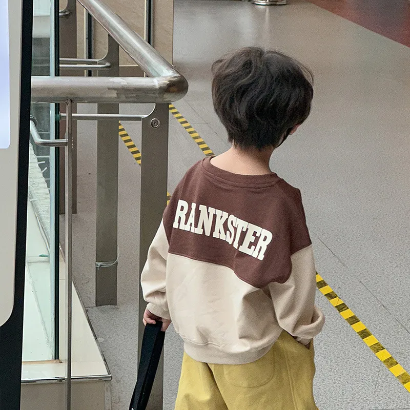 【100-160cm】人気上昇中 着心地良い バイカラー ラウンドネック 合わせやすい トレーナー