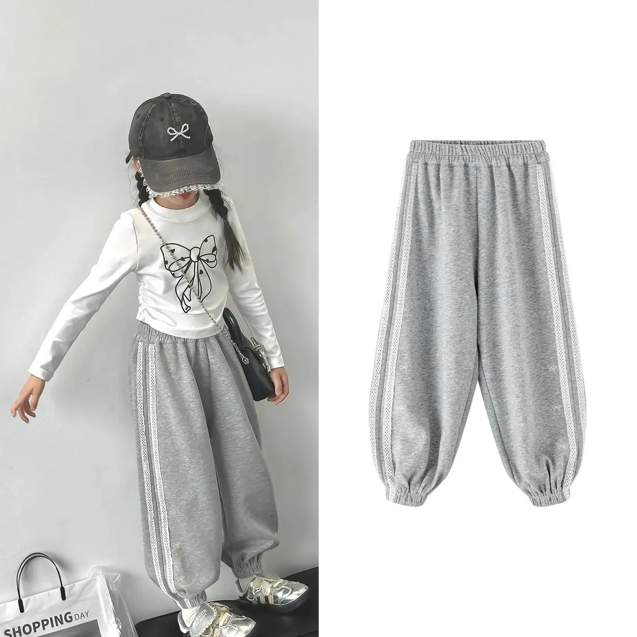 【110-160cm】人気上昇中 おしゃれ 可愛い 大人気 トレンド 女の子 Tシャツ/長ズボン/セットアップ